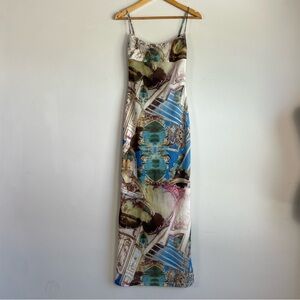 Miaou Maxi Mesh Slip Dress Size XS Baroque‎ Print Renaissance Fairy  Ehtereal